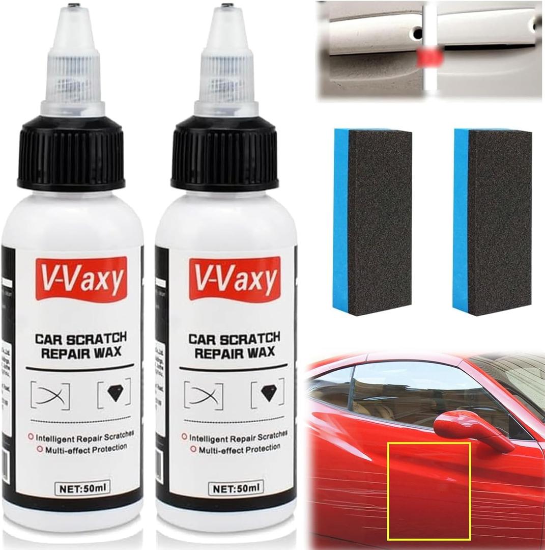 V-Vaxy Car Scratch Repair Wax, Car Buff Out Scratch, Intelligent Repair Scratcher, Scratch Repair, Multi-effect Protection (1.76 fl oz *2Pcs
