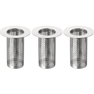 Uxcell 3Pcs Bathroom Sink Strainer, Fit for 1.42"-2" Drain Hole, 80mm/3.15" Deep Stainless Steel Sink Strainer for Shower and Floor Drain