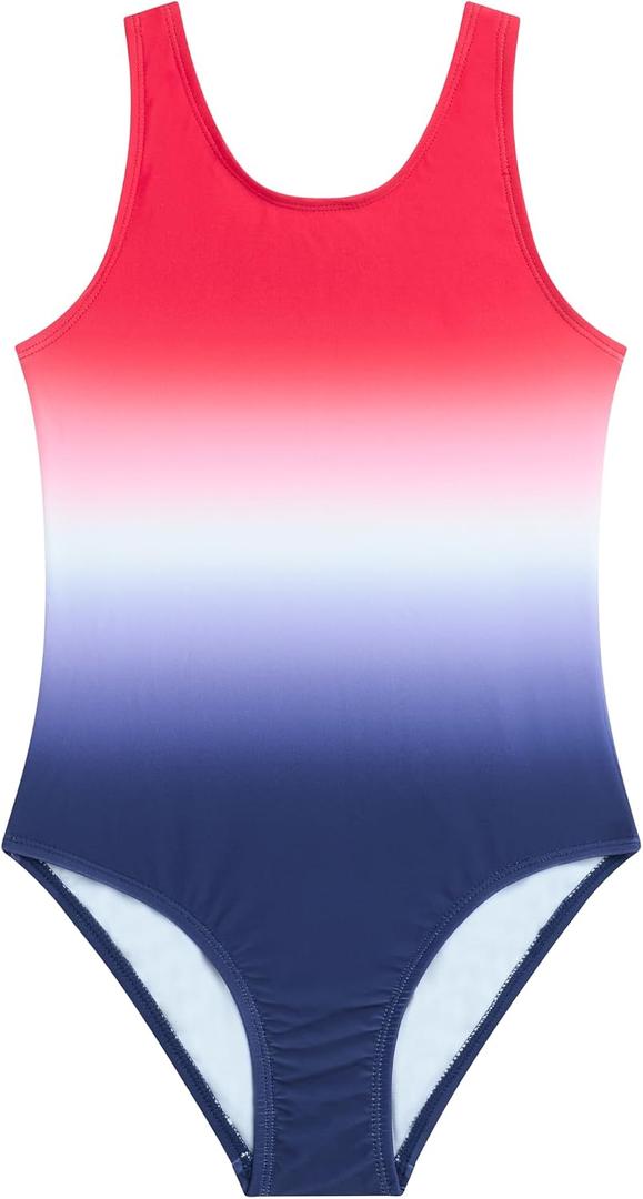 Kanu Surf Girls' Julie Athletic Tank Strap Girls One Piece Swimsuit UPF 50+ Bathing Suit Swimwear, 16 (XS)
