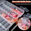 Udefineit 2 Pack Large 48 Grids Clear Plastic Organizer Boxes with Adjustable Dividers, Jewlery Storages Bead Organizers Rock Collection Boxes, Compartment Containers for Nail/Tackle/Screw/Arts/Craft
