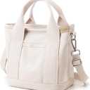 Small Tote Bag with Zipper, 2024 Canvas Multi-Pocket Crossbody Bag Shoulder Bag Satchel Hobo Bag Messenger Bag