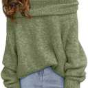 LILLUSORY Off The Shoulder Sweater Tops Oversized Stay Put Neckline Perfect for Going Out Date Nights Casual Evenings, XL