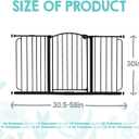 Regalo Safety 30.5-58" Extra Wide Arch Baby Gate with Door, Pressure Mount Walk Through Gate for Doorways & Bottom of Stairs, Babies, Toddlers & Pets, Tested & Safe, American Designed, American Owned