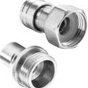Tool Daily Garden Hose to Pressure Washer Adapter, 3/4 GHT Female to 1/4 Quick Connect, 3/4 GHT Male to 1/2 Quick Plug, Stainless Steel, 2 Pcs
