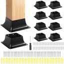 4x4 Post Base 10 Pcs, Inner Size 3.7"x3.7", Heavy Duty Powder-Coated, for Deck Railing Support Deck Base