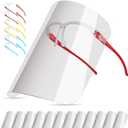 Face Shields Set with 12 Replaceable Anti Fog Shields and 6 Reusable Colored Glasses for Man and Women to Protect Face and Eyes