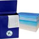 Seashore Themed TSA Approved Fly-Safe and Temporary Travel Cremation Urn Kit for Human Ashes - Airline and Mail Friendly - 200 Cubic Inch Capacity - Blue Plastic Urn with Seascape Mailing Box