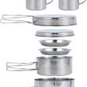 BeGrit Backpacking Camping Cookware Mini Picnic Camping Cooking Mess Kit with Pot and Pan Set for Hiking (8pcs)