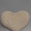 Beige Heart Pillows, Cute Heart Decorative Pillow, Heart Shaped Throw Pillows for Bed, Faux Rabbit Fur Plush Hoom Decor Pillow Cushion for Chair Sofa Living Room (Mini 12.9" x 9.8")