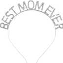BEST MOM EVER Letter Hairbands, MOM MY TO BE Headpiece, I LOVE MAMA Headbands - Mother's Day, Halloween, Christmas, Birthday, One Size, Metal, Costume Headband for Mothers or Expecting Mothers