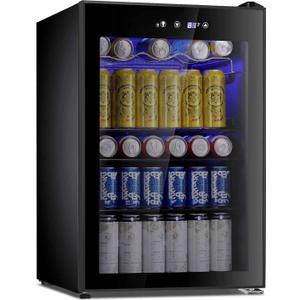 Antarctic Star Beverage Cooler 145 Can Mini Fridge Glass Door for Soda Beer Wine Glass Door Stainless Steel Small Drink Refrigerator Digital Display for Home, Office Bar,4.4cu.ft (Black) Antarctic Star Beverage Cooler 145 Can Mini Fridge Glass Door for Soda Beer Wine Glass Door Stainless Steel Small Drink Refrigerator Digital Display for Home, Office Bar,4.4cu.ft (Black)