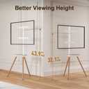 Tripod Easel TV Stand for 4365 Inch TVs, Height Adjustable Swivel Floor Stand with Wooden Tray and Cable Management, VESA 400x400, Minimalist White