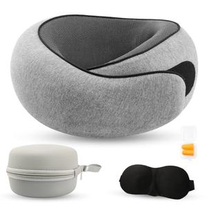 VOOMIKON Neck Pillow Airplane, Travel Pillows for Airplanes, Memory Foam Adjustable Portable Neck Pillow for Traveling, Car Rides, and Home Use (Gray)