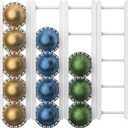 Adhesive Coffee Pod Holder for Nespresso VertuoLine, Holds 20 Capsules - Wall or Cabinet Mounted Coffee Capsule Rack with Strong 3M Adhesive Strips, Vertical or Horizontal Mount (White)