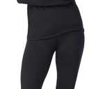 Cuddl Duds Womens Heavyweight Cold Weather Fleece Lined Thermal Set  Long Sleeve Top & Leggings - Winter Lounge Sets (Medium, Black)