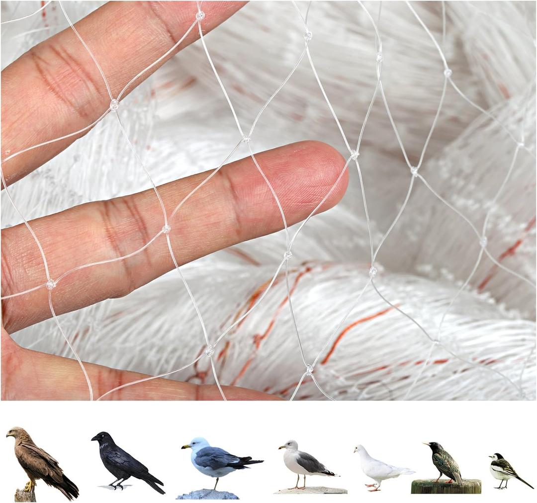 GWHOLE 33 x13 Ft Bird Netting for Garden Tree and Plant Protection, Garden Netting with 1 Inch Mesh Net for Anti Bird Chicken Deer