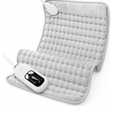 Deepsoon Heating Pad,Electric Heating Pads for Back,Neck,Abdomen,Moist Heating Pad for Shoulder,Knee,Arms,Legs,Dry/Moist Heat & Auto Shut Off,Christmas Gifts for Men and Women,White Gray,24x12 Inch