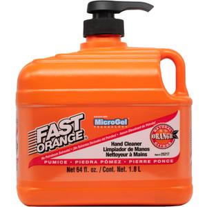 Fast Orange Permatex 25217 Pumice Lotion, Heavy Duty Hand Cleaner, Natural Citrus Scent, Waterless Cleaner For Mechanics, Strong Grease Fighter, 1/2 Gallon, Orange, 64 Fl Oz (Pack of 1)