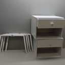 VECELO Nightstands Set of 2, Mid Century Modern End Bedside Table, Night Stand with Storage Drawer and 2 Tiers Open Shelf for Small Place, Bedroom, Living Room, Easy Assembly, Pure White