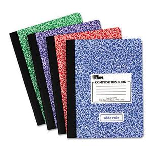 Tops 63794 9-3/4" X 7-1/2" Wide Ruled Composition Notebook Assorted
