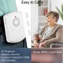 Caregiver Pager Wireless Call System Personal Alert Panic Button for Home Elderly Nurses Calling System and Emergency Button (2 Portable Pager 2 Transmitter)