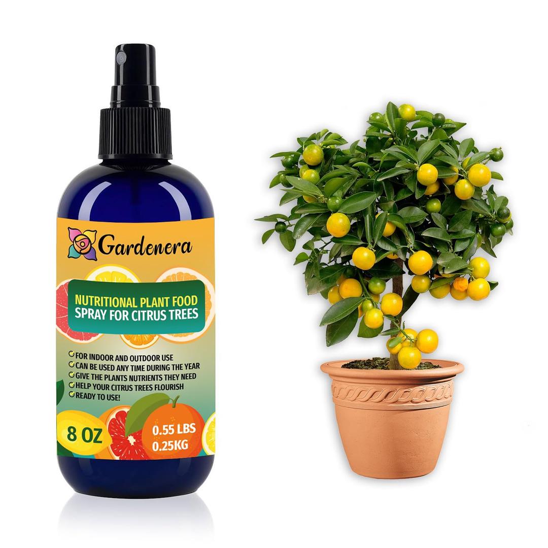 Gardenera Plant Growth Superfood for CITRUS Trees with 18 Essential Vitamins & Minerals - Organic Plant Food Fertilizer - Micro-Fungi and Bio-Organisms for CITRUS Plant Care & Growth Enhancement - 8oz
