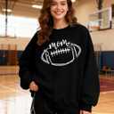 KIDDAD Game Day Sweatshirt Women Football Mom Sweatshirts Football Season Graphic Shirt Fall Casual Pullover Top (Black, S)