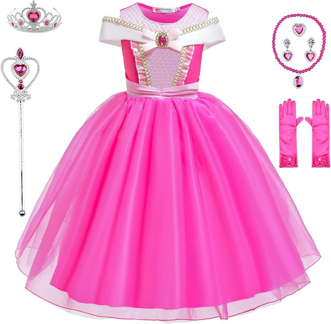 Princess Costumes Birthday Party Halloween Costume Cosplay Dress up for Little Girls 3-10 Years (4T-5T, Q99)