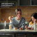 Milk Frother White - Coffee Frother Handheld with Electric Whisk - 19000 rpm - Book Recipes and Stainless Steel Stand Included - Hand Mixer Electric (White and Gold)