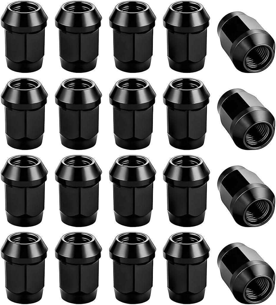 Zpana 20PCS Car Bulge Acorn Lug Nuts, M14 x 1.5 Steel Close End Vehicle Wheel Bulge Acorn Lug Nut, Automotive Tire Replacement Accessories, Compatible with Lacrosse (Black)