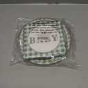 75 Pcs Sage Green Baby Shower Plates and Napkins Party Supplies, Sage Green Baby Shower Decorations, Gingham Paper Plates for Gender Neutral Oh Baby Decor, Scalloped, Serve 25 Guests