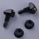 2pcs Car Front Left Right Dual Holes Windshield Wiper Washer Water Spray Nozzle Jet Adjustable Black, For Universal