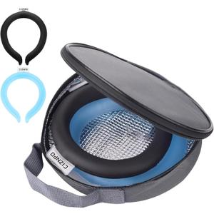 2PCS Neck Coolers Ice Cold Ring,with Insulated Bag,Wearable Neck Shoulder Cooling Tube for Hot Weather, Ice Collar for Outdoor Workers, Sports. Reusable Cool Wraps, Blue/Black