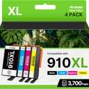 OFCINK 910XL Ink Cartridges Combo Pack for HP Printers Replacement for HP 910 HP 910XL Ink with HP OfficeJet Pro 8025e 8015e 8028e 8035e 8025 8035 8020 Printers (4 Pack, BK, CMY)