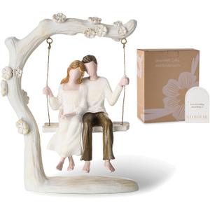 Storieme Anniversary Couple Gifts Figurine - Romantic in Love Statue Engagement Wedding Valentines Day Birthday Gift for Her Girlfriend Wife Parents