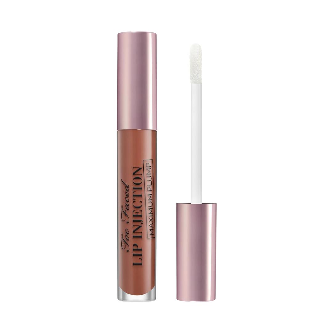 Too Faced Lip Injection Maximum Plump Extra Strength Lip Plumper Gloss | Hydrating, Volumizing, + Plumping, 0.14 Fl Oz (10 Ready For It (Midtone Nude)