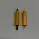 uxcell 2Pcs Aluminum Case Resistor 100W 50 Ohm Wirewound Yellow for LED Replacement Converter 100W 50RJ