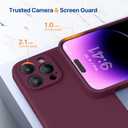 Miracase Designed for iPhone 14 Pro Max Phone Case with Screen Protector,[Upgraded Enhanced Camera Protection],Shockproof Liquid Silicone Case with Microfiber Lining,6.7 inch, Wine Red