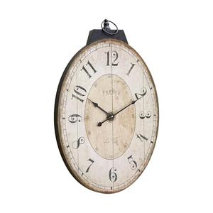 UPPER DECOR Large Oval Wall Clock, Vintage French Decorative Wall Clock with Arabic Numerals, Rustic Farmhouse Antique Wall Clock for Living Room Bedroom Kitchen Home Decor