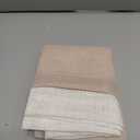 jinchan Farmhouse Linen Valance for Living Room Windows 16 Inch Slubbed Crossed Double Layer Window Valance Light Filtering Rustic Country Overlay Rod Pocket 1 Panel Blush Beige