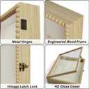 Love-KANKEI Shadow Box Frame 11x14, Deep Large Shadow Box Display Case with Unique Beads Door and Glass Window, Wood Memory Box for Pictures,Medals,Memorabilia,Collections Natural