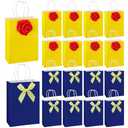 Humyoun 24pcs Princess Gift Bags with Roses Gold Ribbon Reusable Goodie Bags with Handles Two Styles Candy Treat Accessories for Princess Kids Birthday Party Favors Decoration Supplies, 6.3 x 8.7 Inch