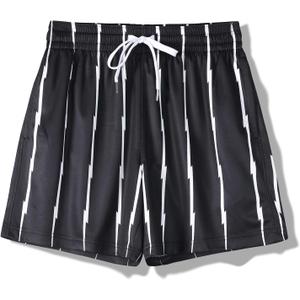 BOOMLEMON Mens Graphic Print Mesh Shorts Casual Streetwear Shorts Summer Running Basketball Short Pants (S)