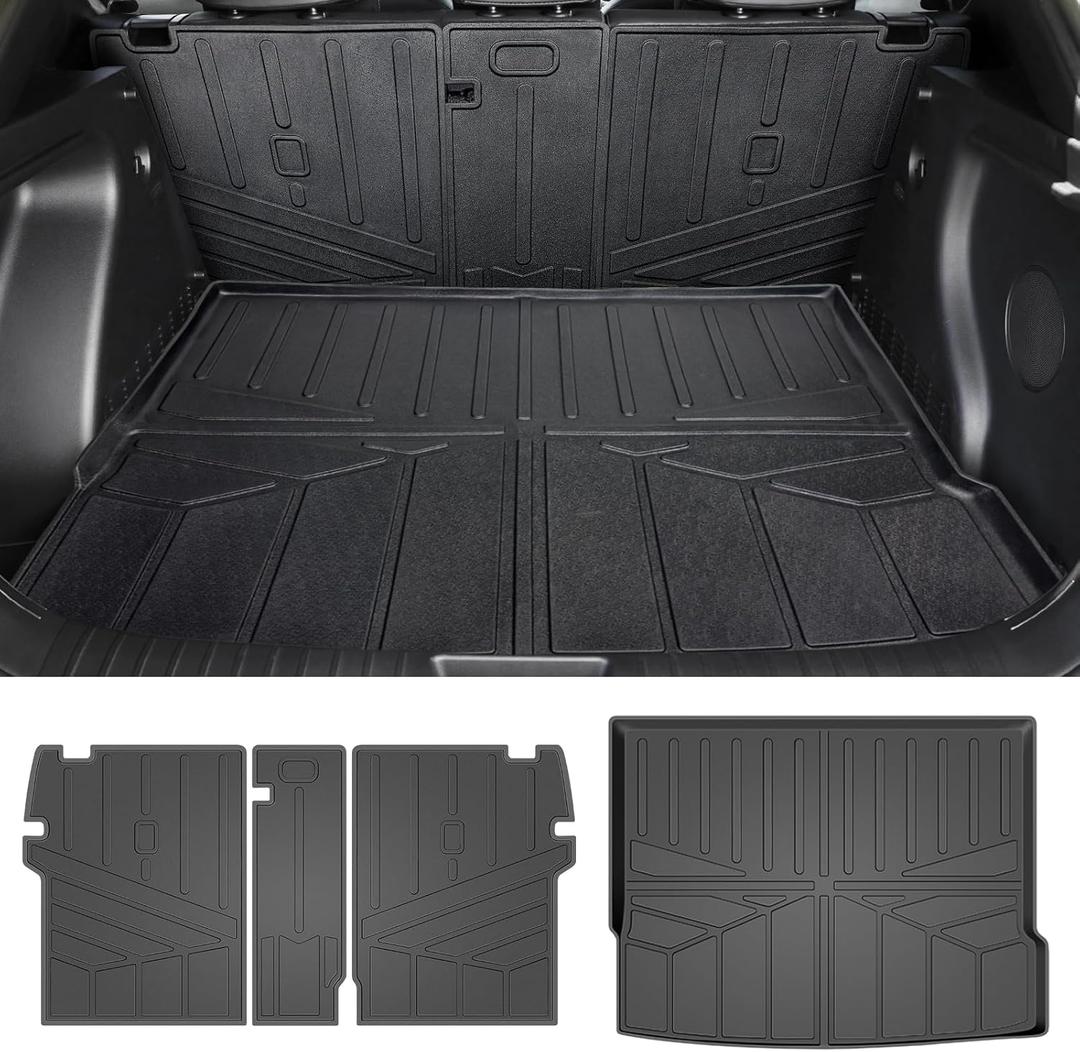 Cargo Mat Fit for 2024-2025 Hyundai Kona/Kona EV Cargo Liner Backrest Mat Trunk Mat Trunk Liner Seat Back Protector for 2024 2025 Hyundai Kona Accessories(Cargo Mat+Seat Back Cover)