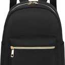 Mini Backpack Women Girls Water-resistant Small Backpack Purse Shoulder Bag for Womens Adult Kids School Travel (Black)