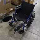 Drive Medical Blue Streak Lightweight Foldable Wheelchair - Enhanced Mobility Support - Durable Construction - Padded Comfort - Swing-Away Leg Rests - Desk Arms - Blue/Black - 18 Inch Seat