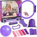 Pilates Kit 13Pcs Home Pilates Essentials Workout Kit with 13" Ring, 10" Ball and Resistance Bands for Women at Home Pilates Equipment Set for BeginnersElectric Purple