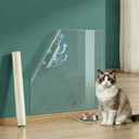 Yootiko Transparent Static Cling Wall Protector Film 17.7in x 9.84ft, Removable Clear Scratch Guard for Cat & Dog Scratches, Waterproof Protective Cover for Furniture, Cabinets, Doors & Painted Walls