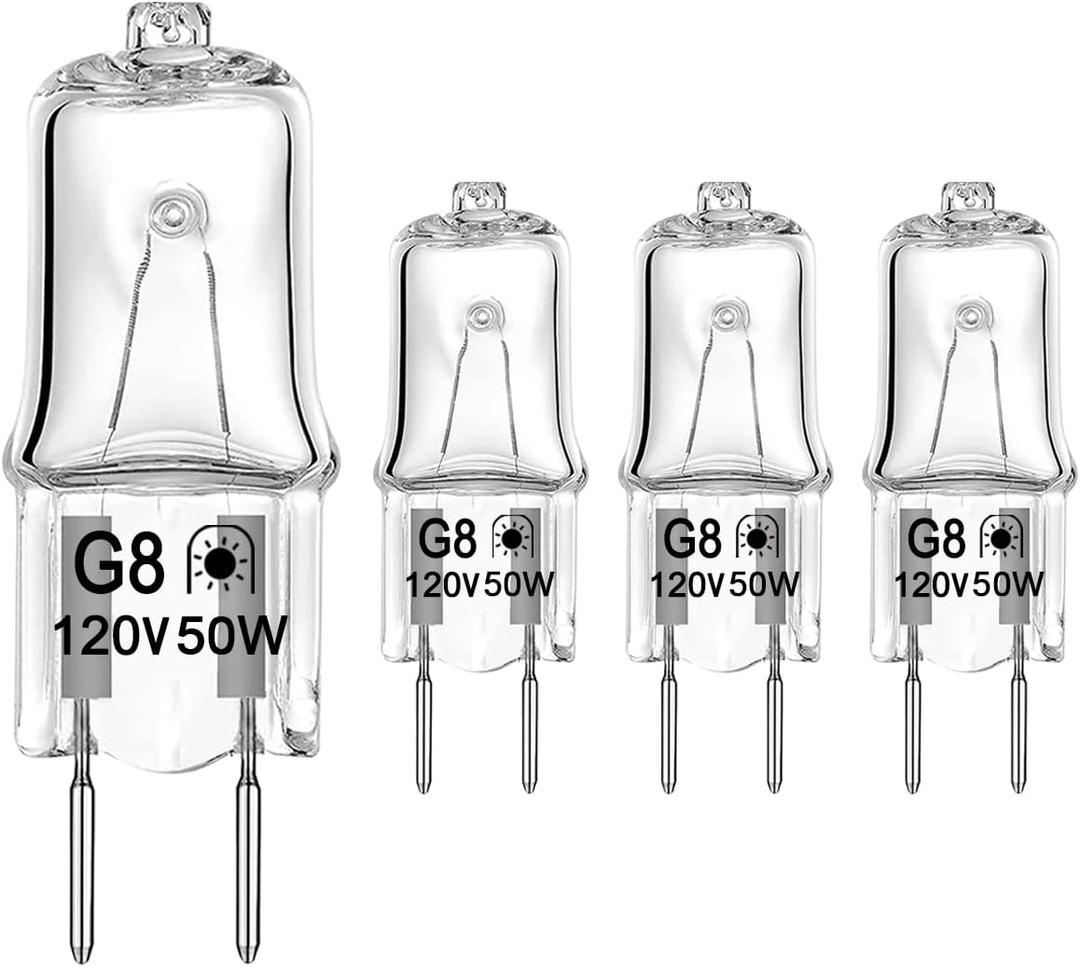 Halogen Light Bulb for GE Microwave Oven, Appliance Bulb for GE Over The Stove Range Microwave Hood, 120V 50W Night Light/Stove Light Bulb, Replaces WB08X10057 WB08X10051, 4 Pack