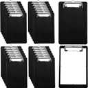 24 Pack Bulk Mini Clipboards, Black A5 Memo Clipboard 5.9x8.8 Inch Plastic Check Presenters for Restaurants School Office Hotel Shopping List